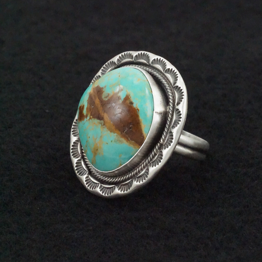 Jameson Garcia Turquoise & Sterling Silver Ring Adjustable