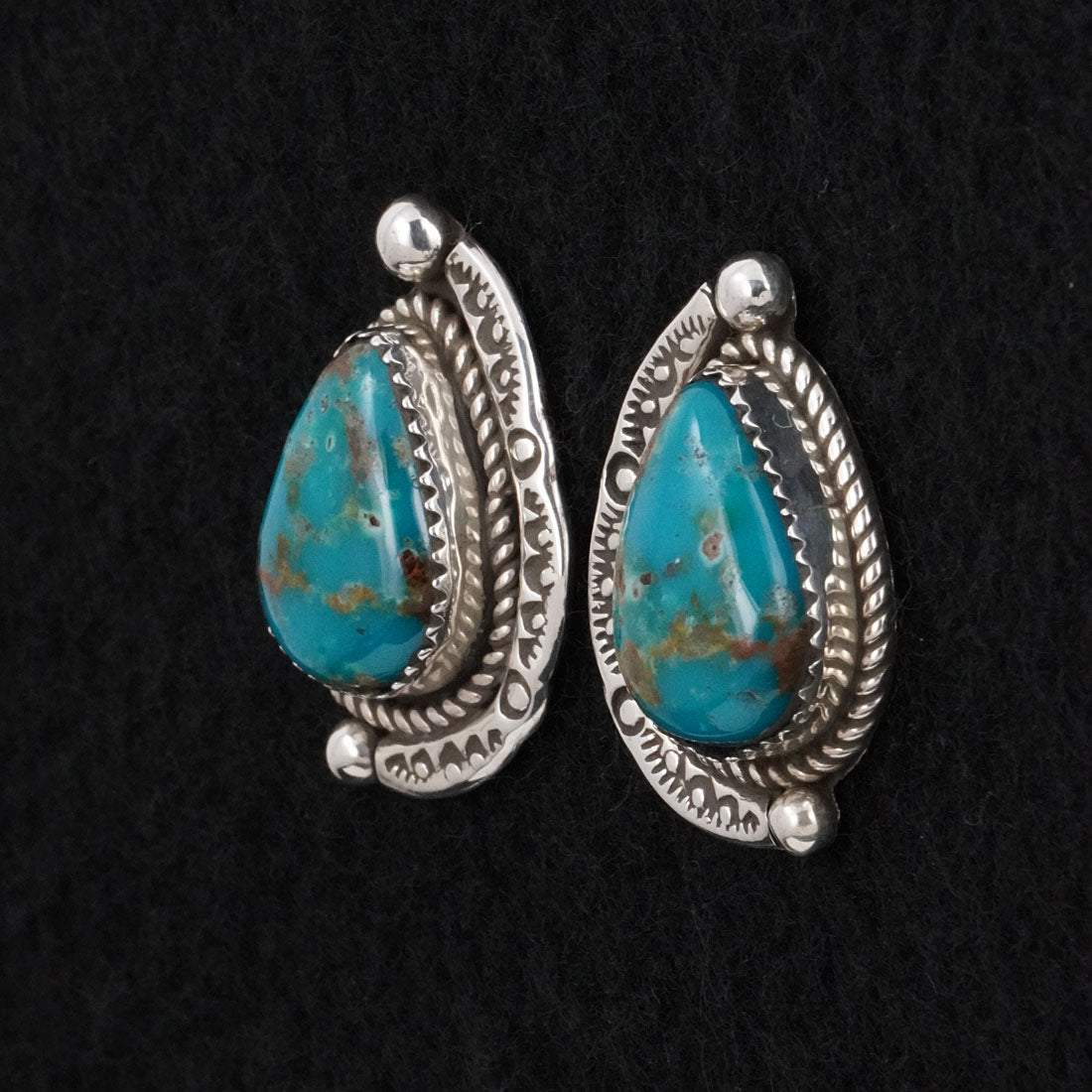 Phil Nez Turquoise & Sterling Silver Earrings