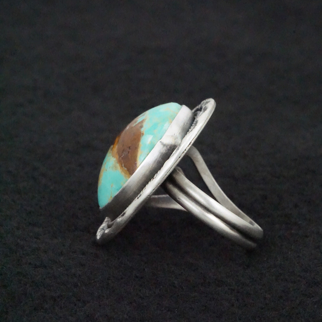 Jameson Garcia Turquoise & Sterling Silver Ring Adjustable