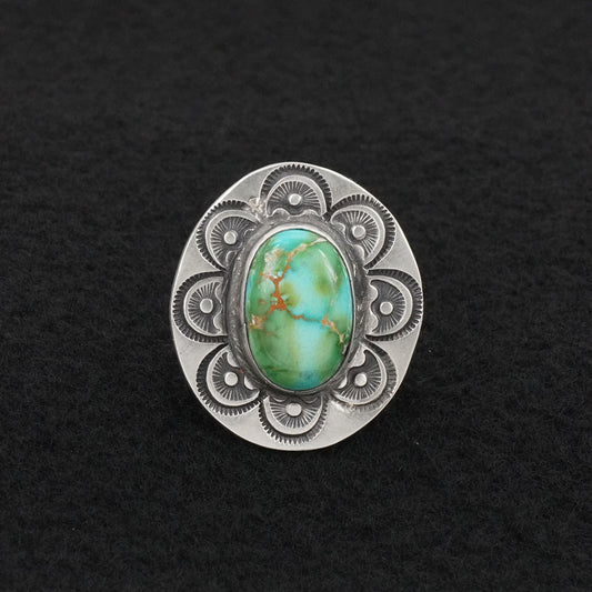 Calvin Martinez Turquoise & Sterling Silver Ring Sz. 9