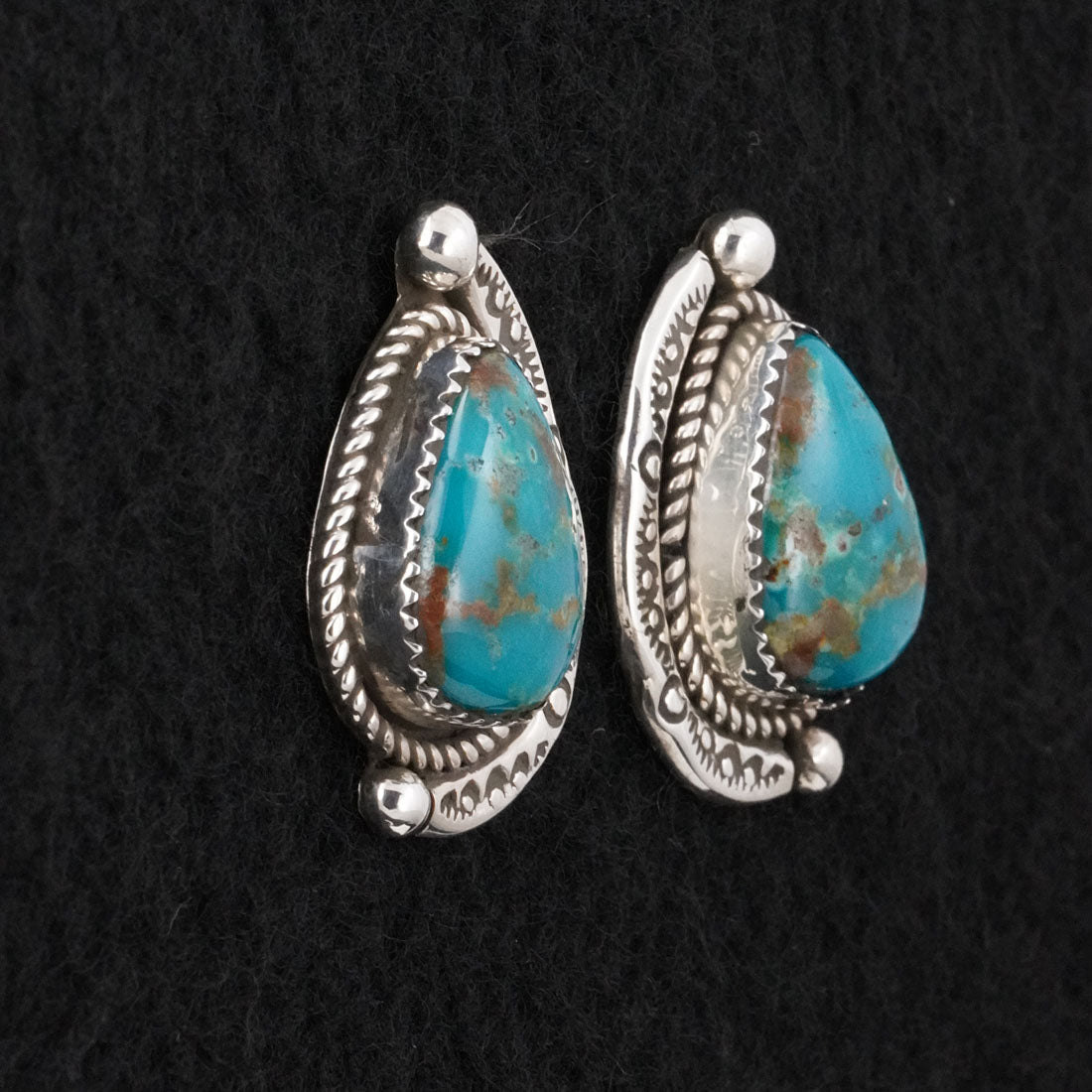 Phil Nez Turquoise & Sterling Silver Earrings