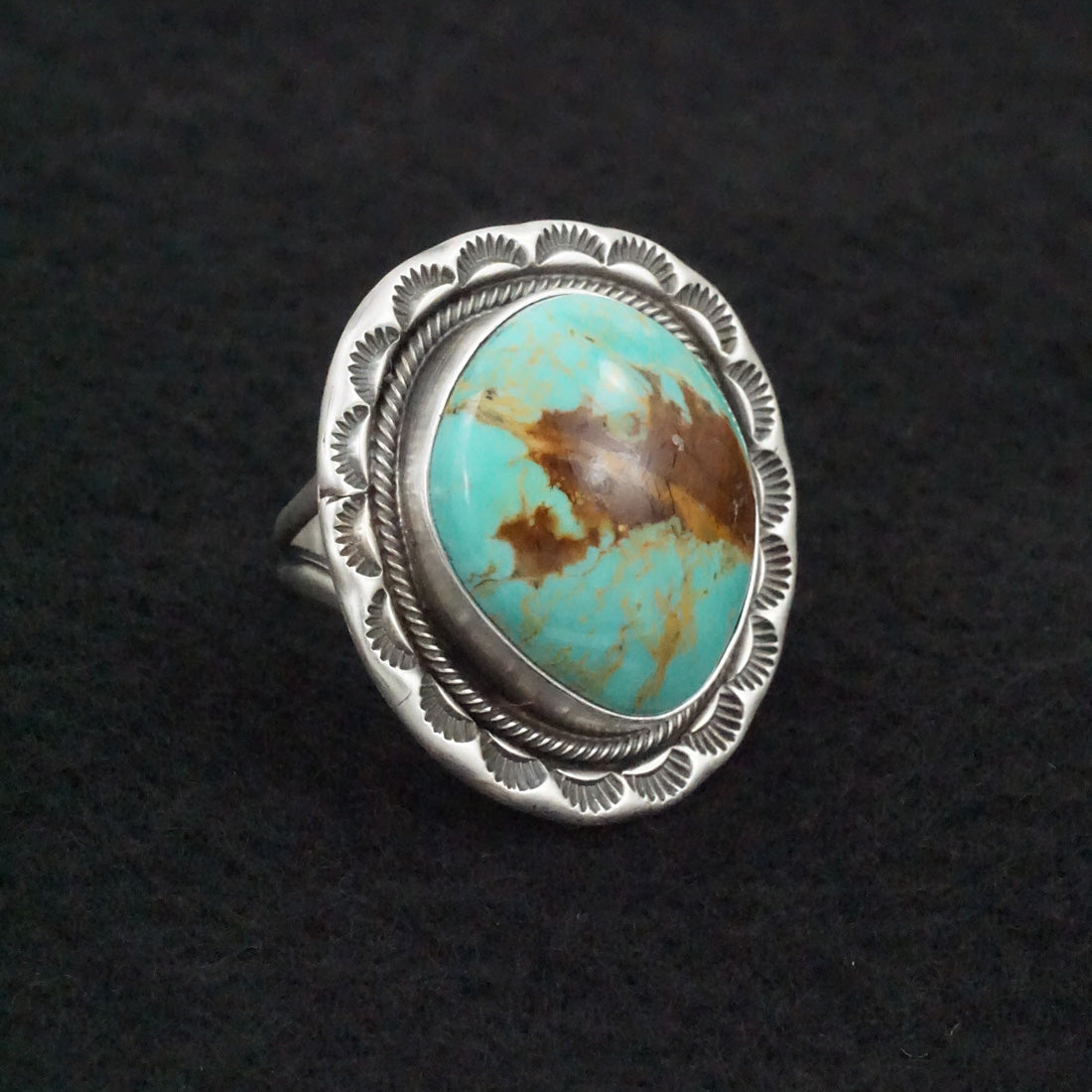 Jameson Garcia Turquoise & Sterling Silver Ring Adjustable