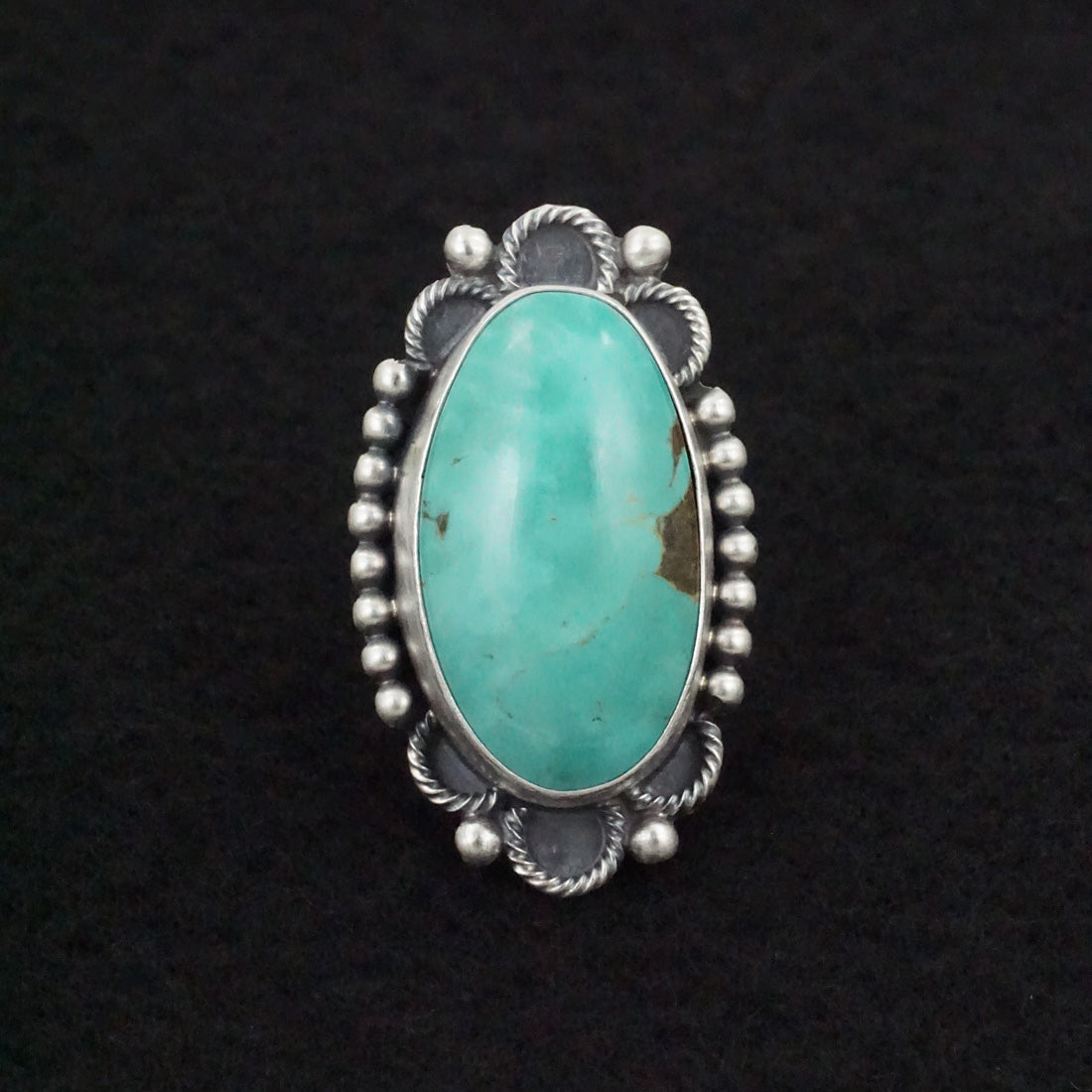 Jameson Garcia Turquoise & Sterling Silver Ring Adjustable