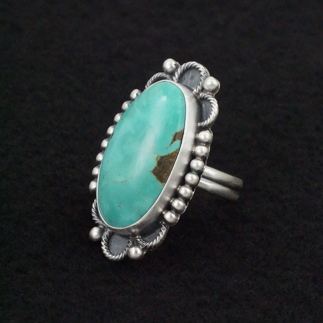 Jameson Garcia Turquoise & Sterling Silver Ring Adjustable