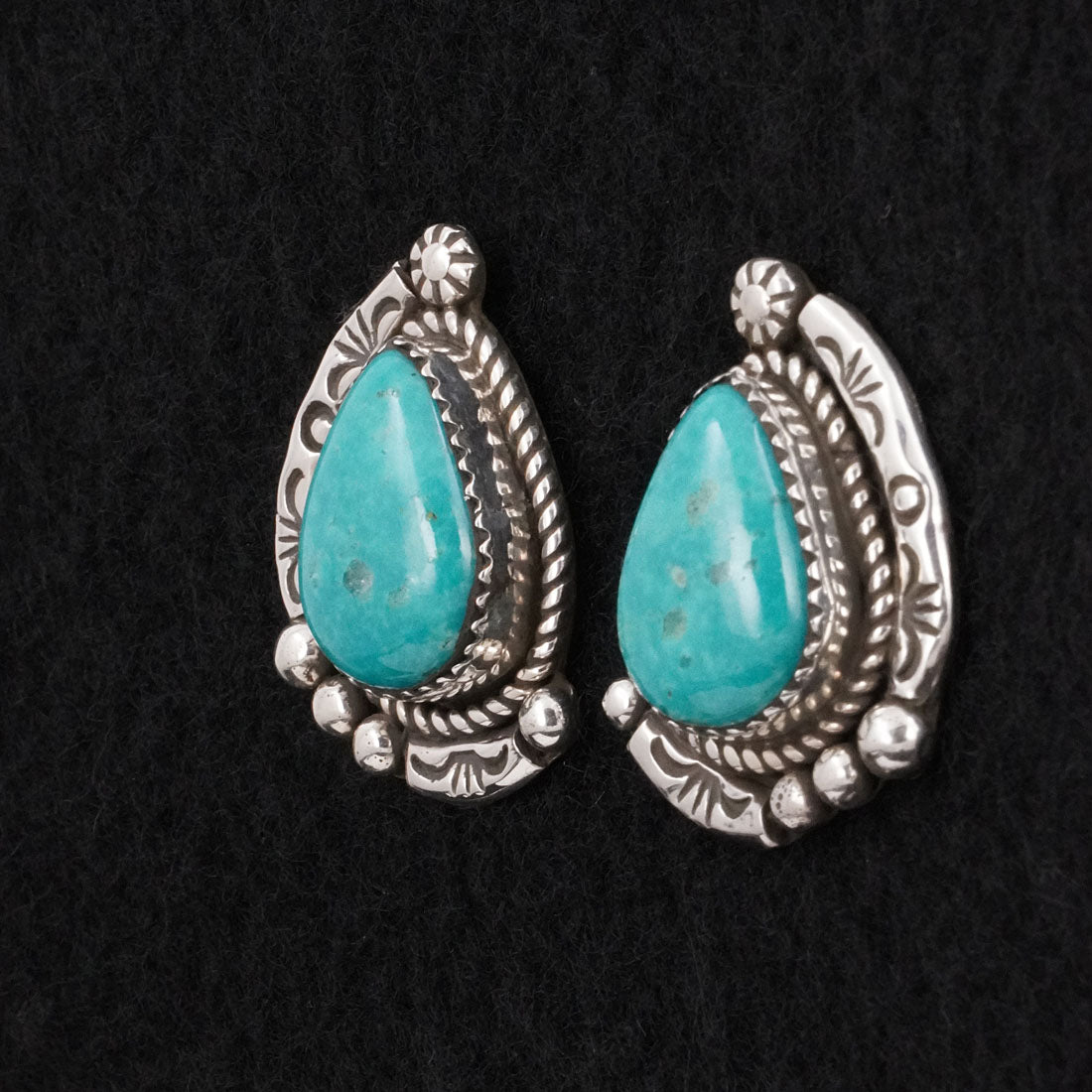 Phil Nez Turquoise & Sterling Silver Earrings