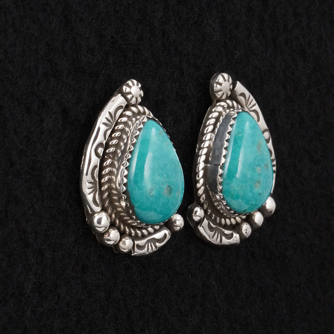 Phil Nez Turquoise & Sterling Silver Earrings