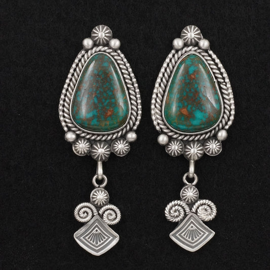 Michael Calladitto Turquoise & Sterling Silver Earrings