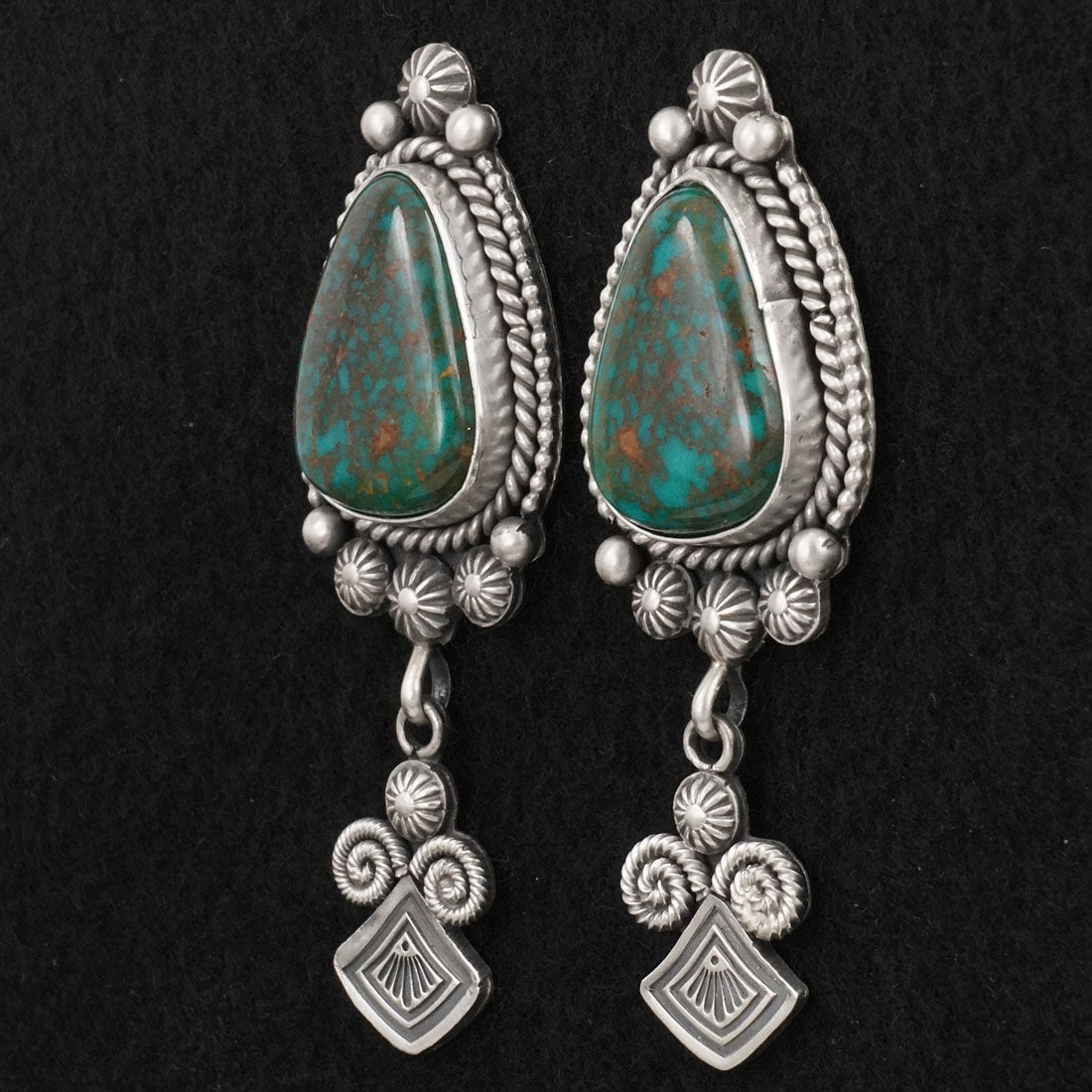 Michael Calladitto Turquoise & Sterling Silver Earrings