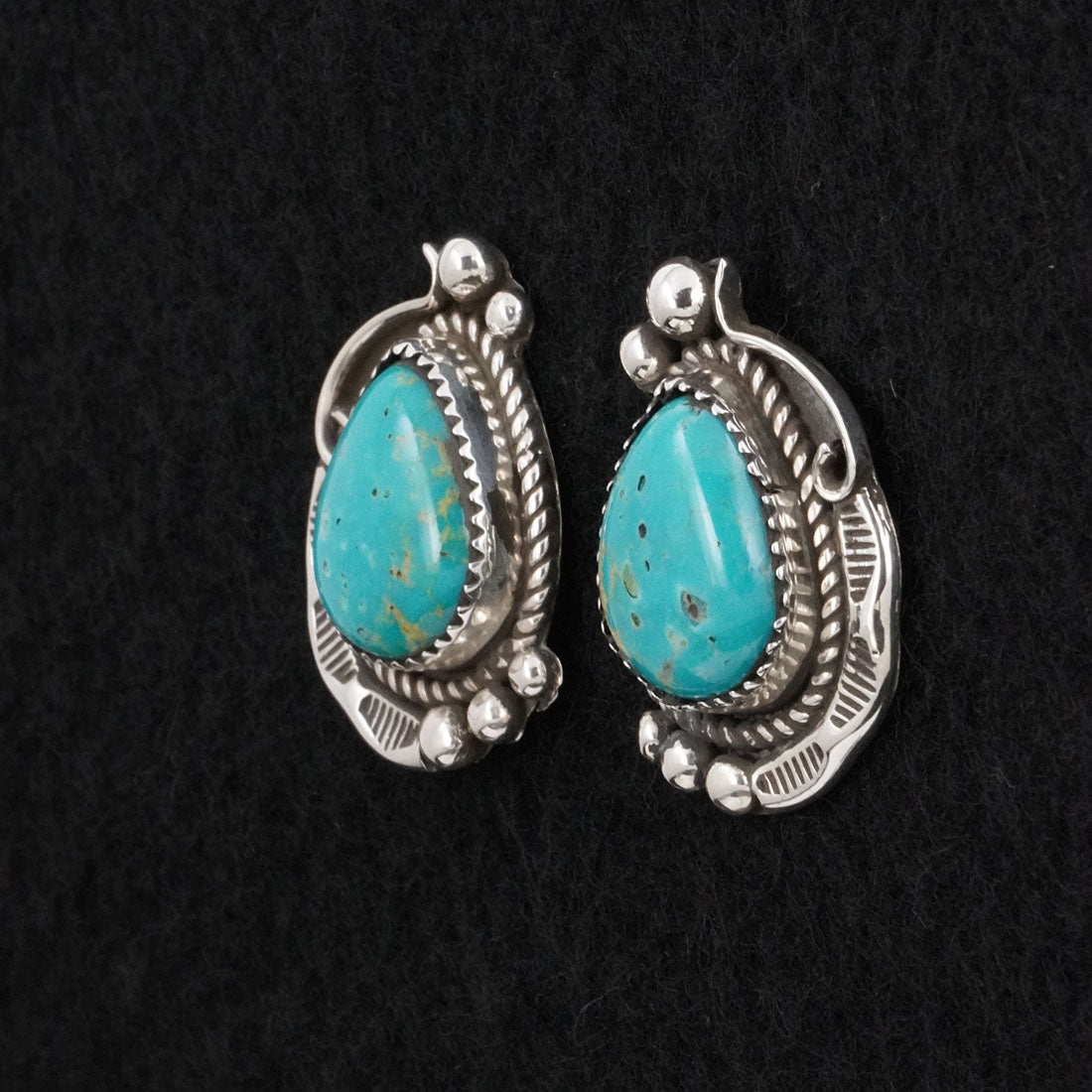 Phil Nez Turquoise & Sterling Silver Earrings