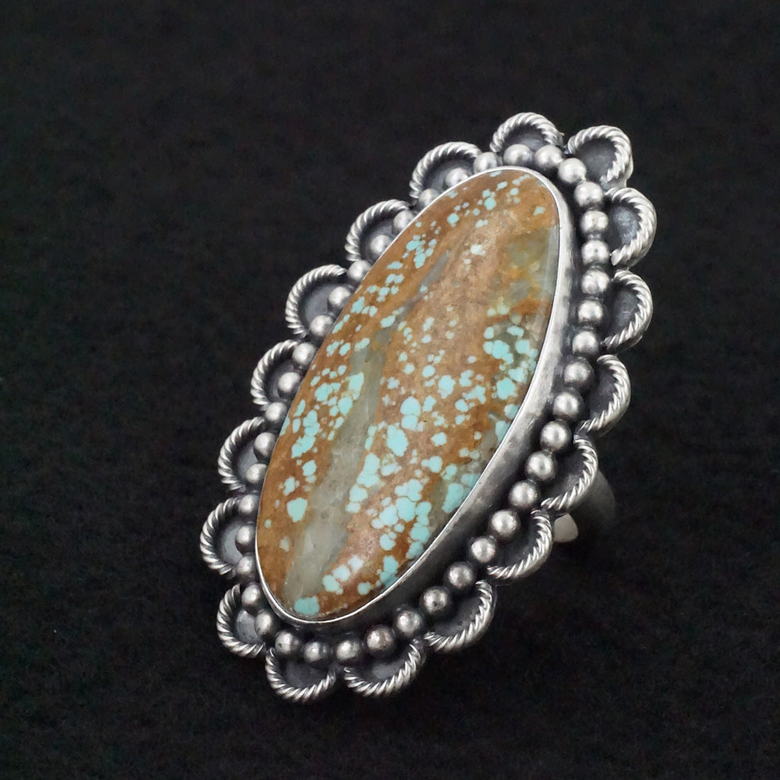 Jameson Garcia Turquoise & Sterling Silver Ring Adjustable