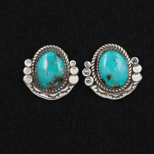 Phil Nez Turquoise & Sterling Silver Earrings