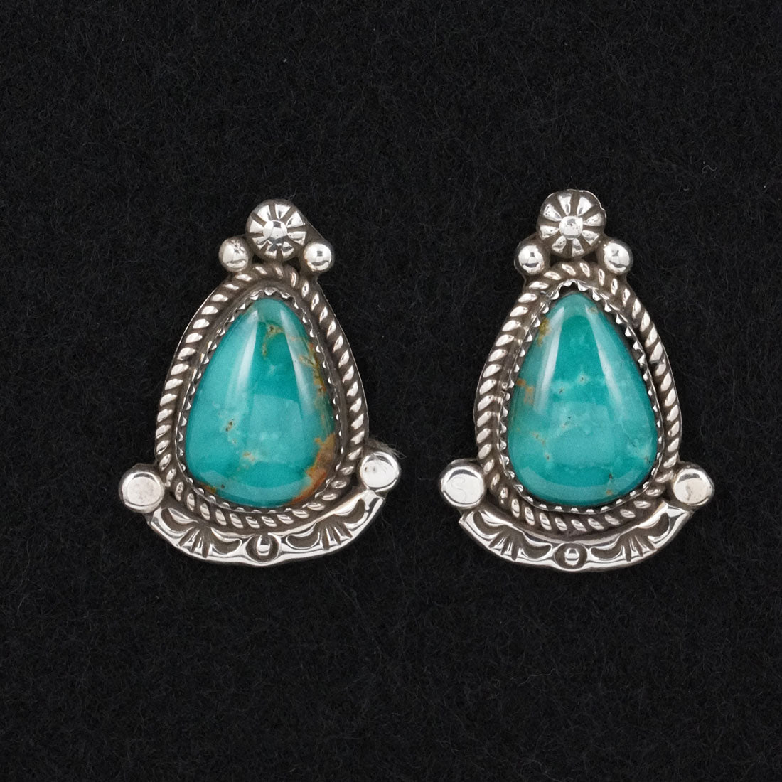 Phil Nez Turquoise & Sterling Silver Earrings