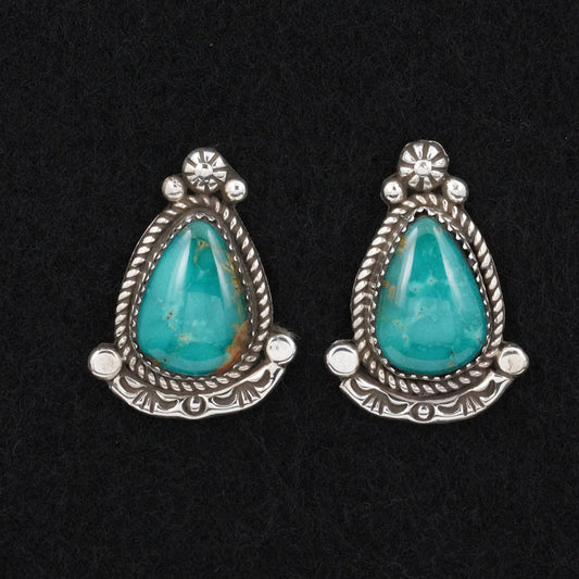 Phil Nez Turquoise & Sterling Silver Earrings
