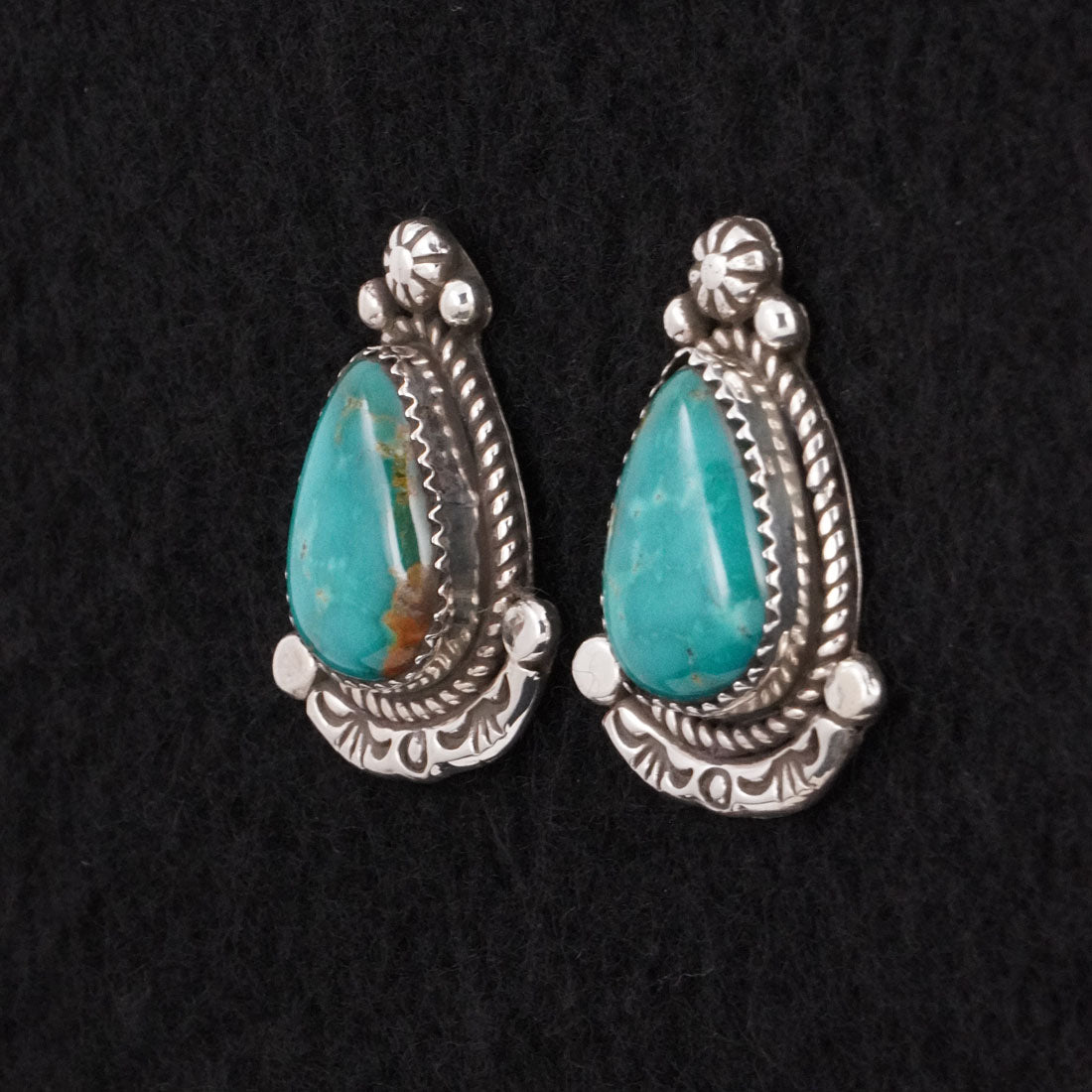Phil Nez Turquoise & Sterling Silver Earrings