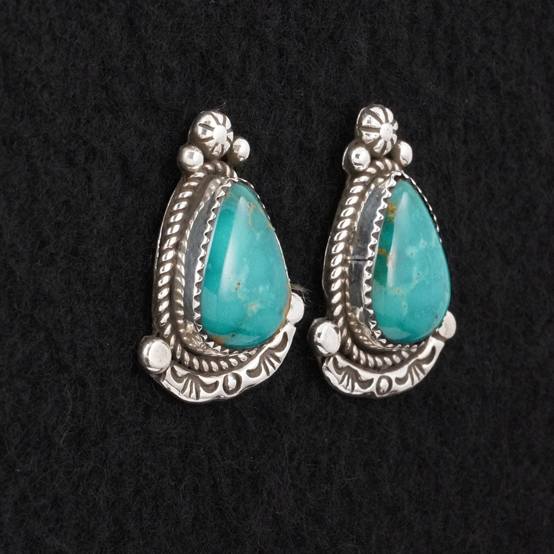Phil Nez Turquoise & Sterling Silver Earrings