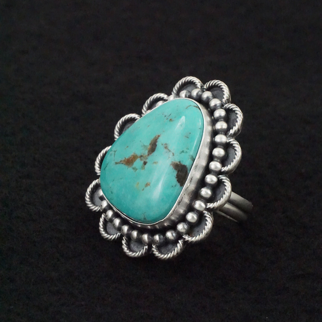 Jameson Garcia Turquoise & Sterling Silver Ring Adjustable