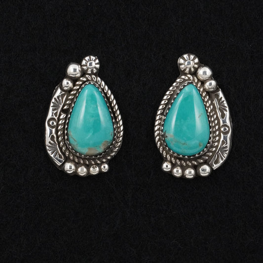 Phil Nez Turquoise & Sterling Silver Earrings