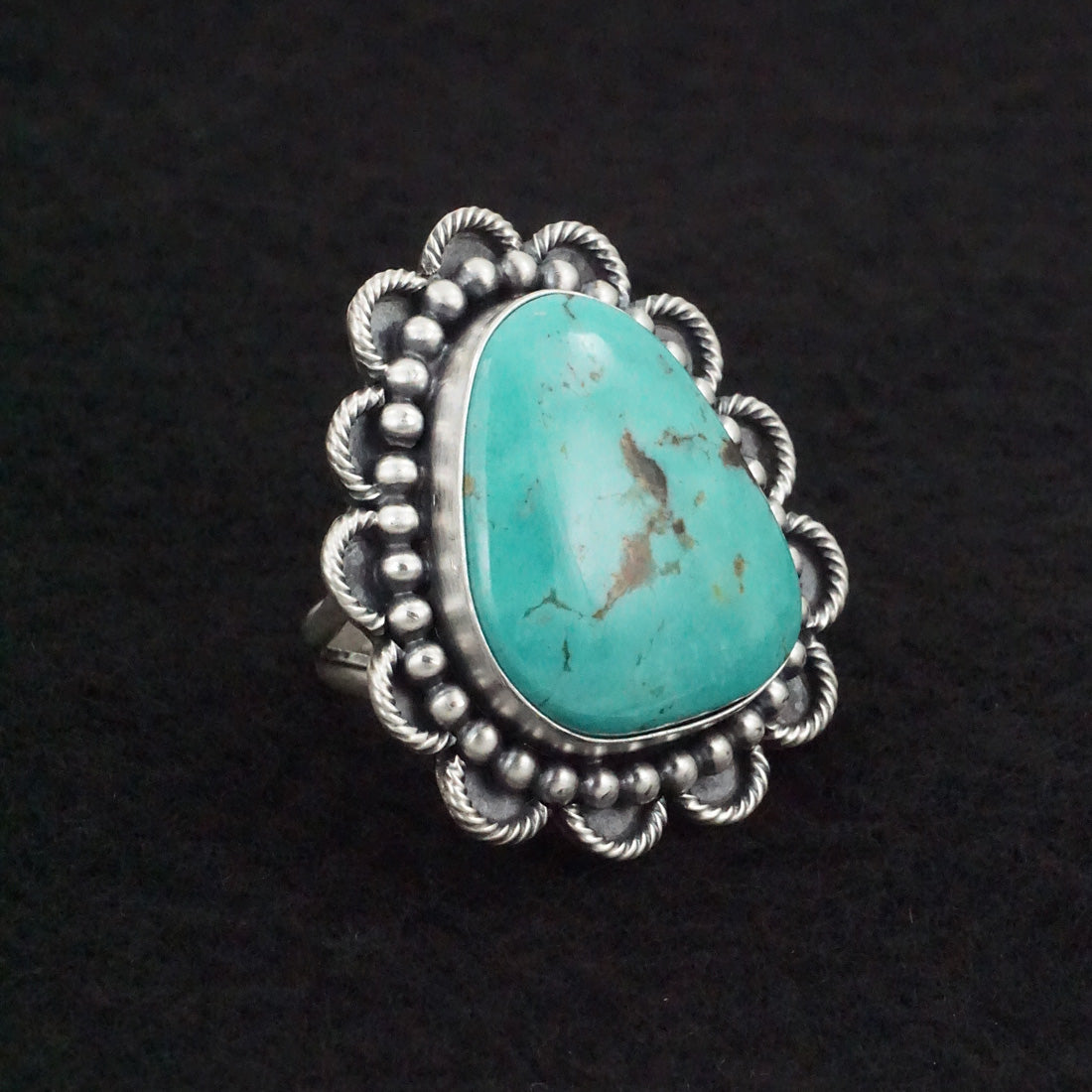 Jameson Garcia Turquoise & Sterling Silver Ring Adjustable