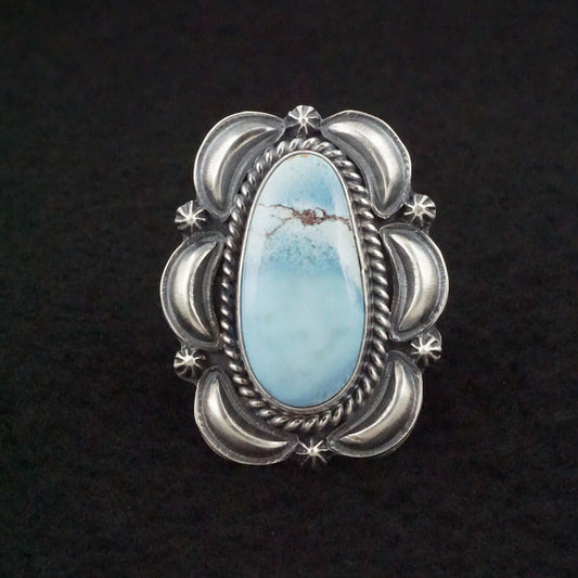 Raymond Delgarito Turquoise & Sterling Silver Ring Size 8