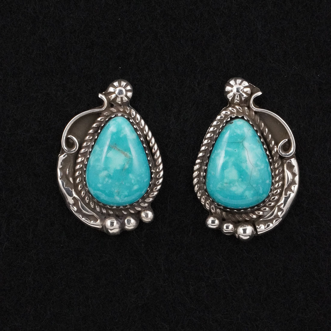 Phil Nez Turquoise & Sterling Silver Earrings