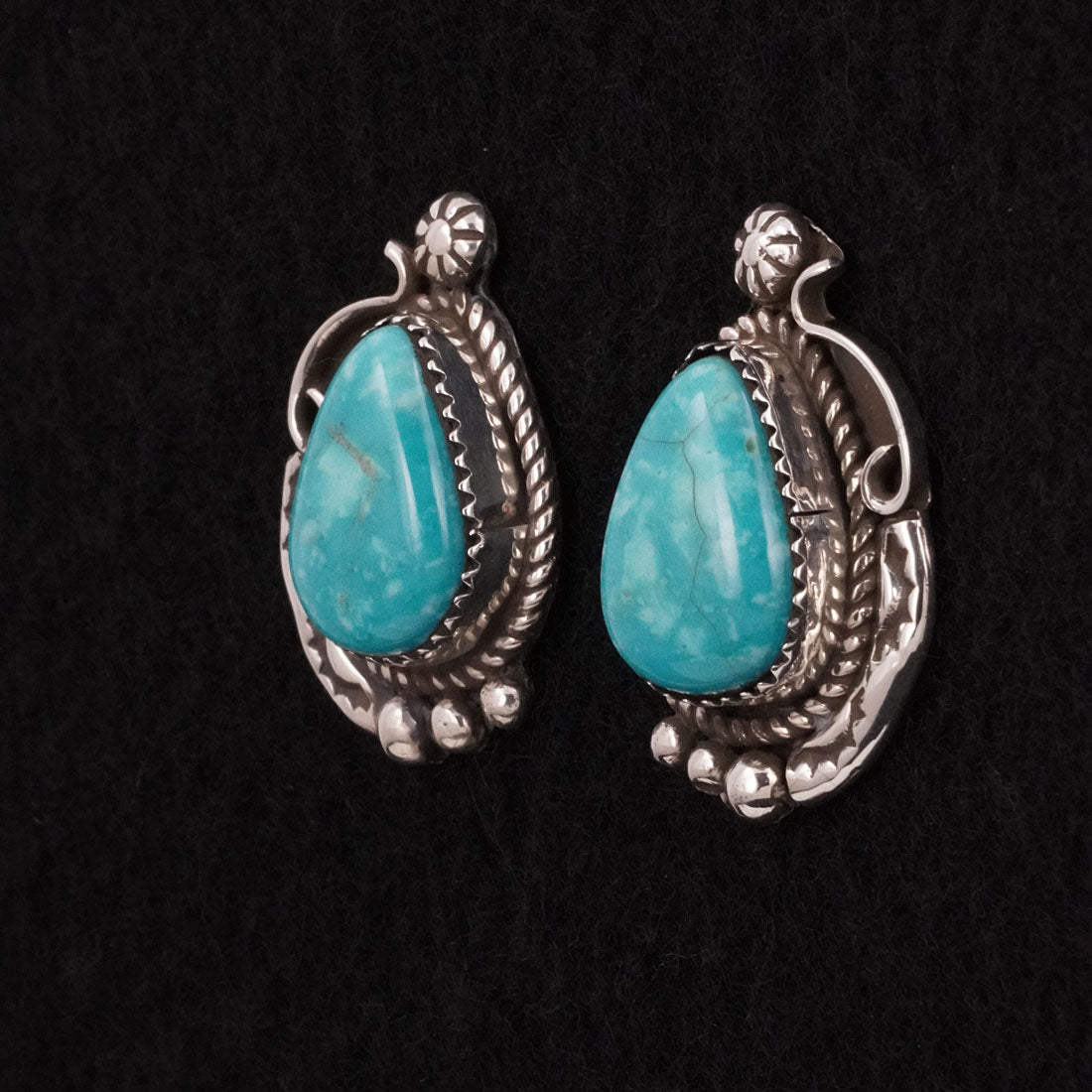 Phil Nez Turquoise & Sterling Silver Earrings