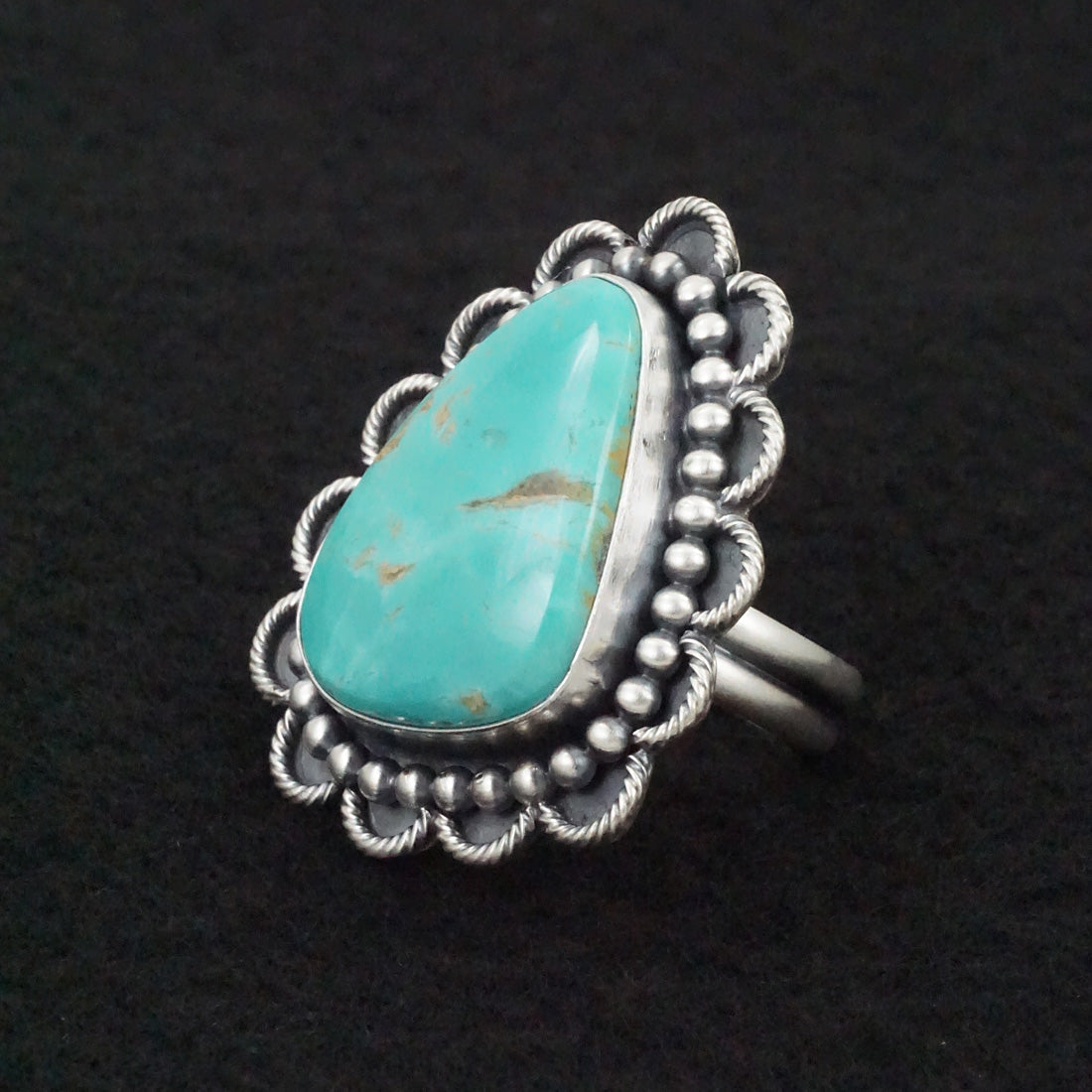 Jameson Garcia Turquoise & Sterling Silver Ring Adjustable