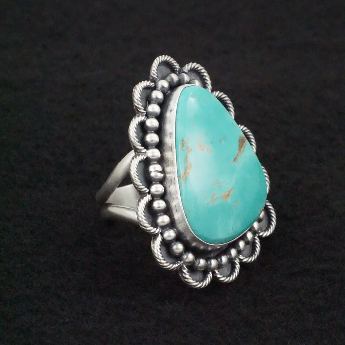 Jameson Garcia Turquoise & Sterling Silver Ring Adjustable