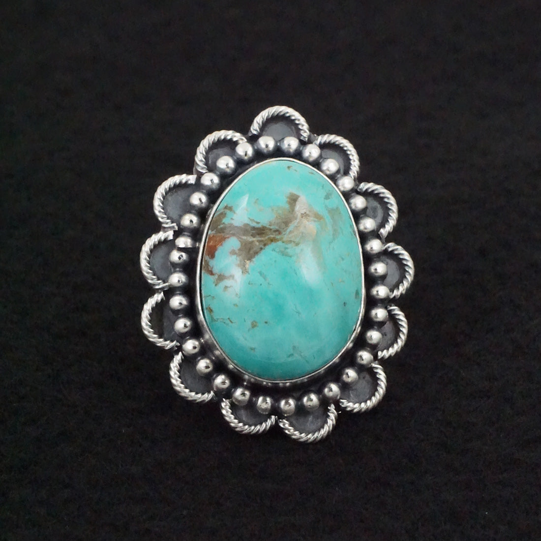 Jameson Garcia Turquoise & Sterling Silver Ring Adjustable