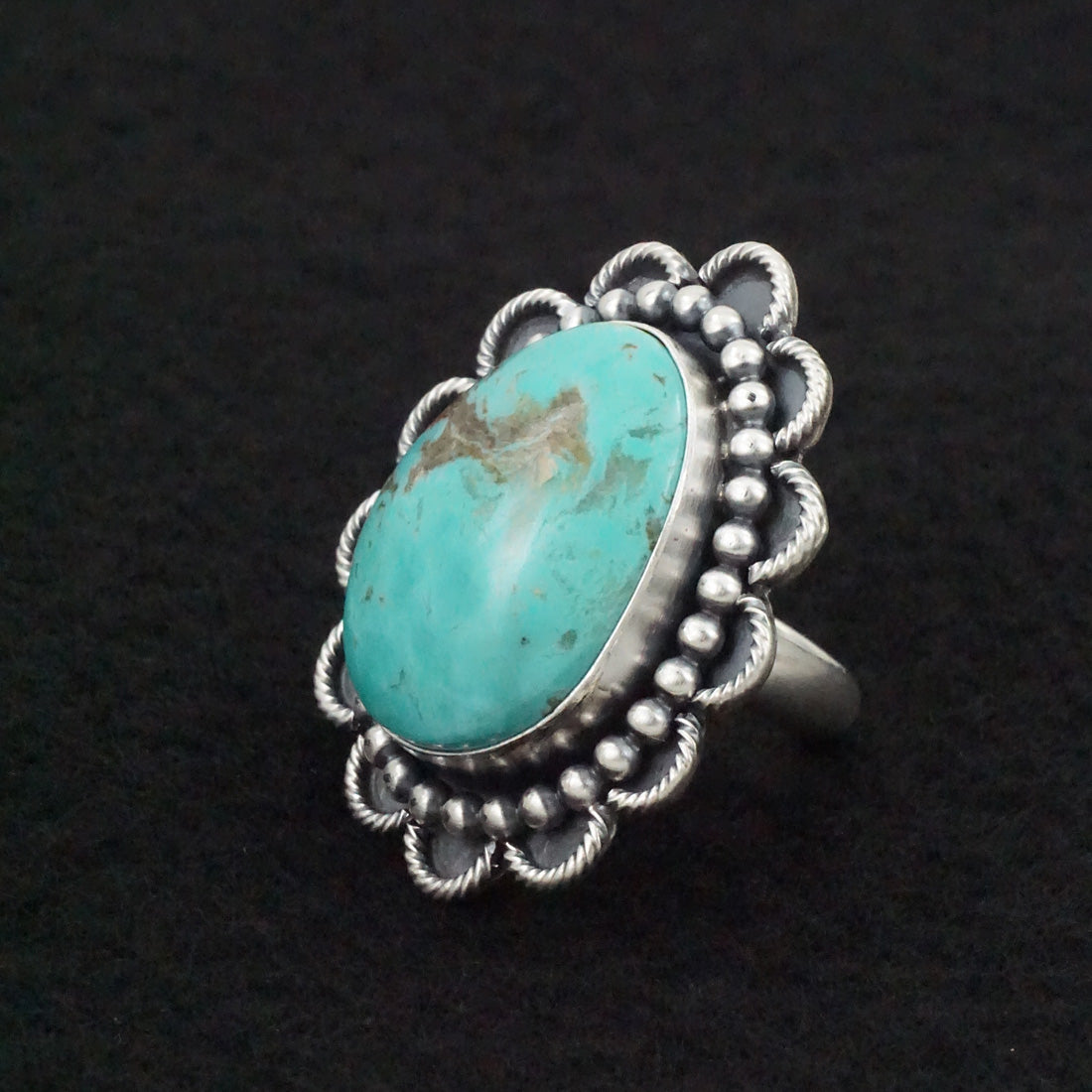 Jameson Garcia Turquoise & Sterling Silver Ring Adjustable