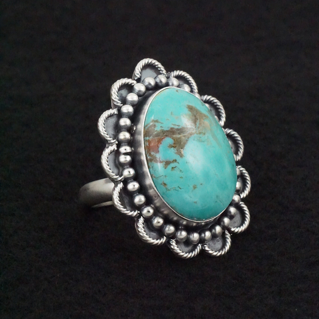 Jameson Garcia Turquoise & Sterling Silver Ring Adjustable