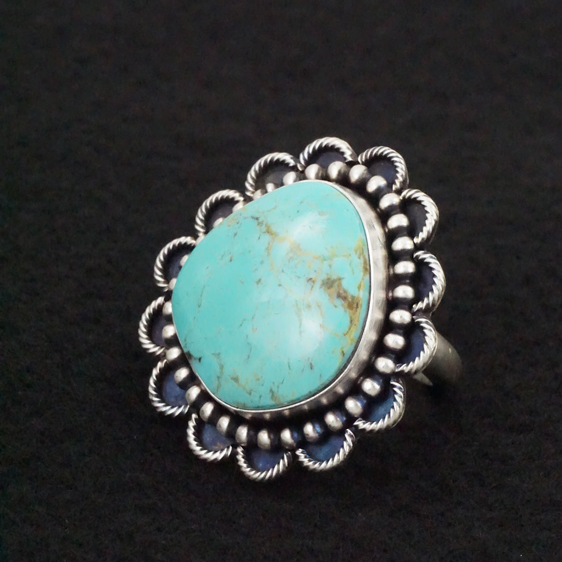 Jameson Garcia Turquoise & Sterling Silver Ring Adjustable