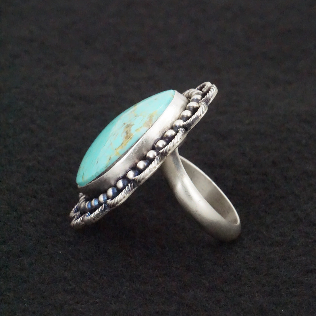 Jameson Garcia Turquoise & Sterling Silver Ring Adjustable