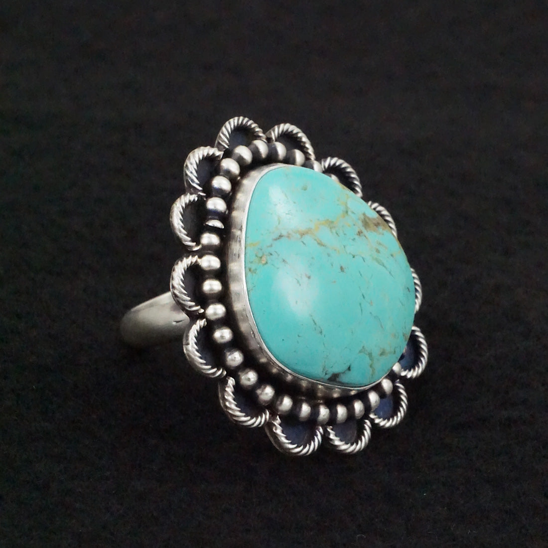 Jameson Garcia Turquoise & Sterling Silver Ring Adjustable