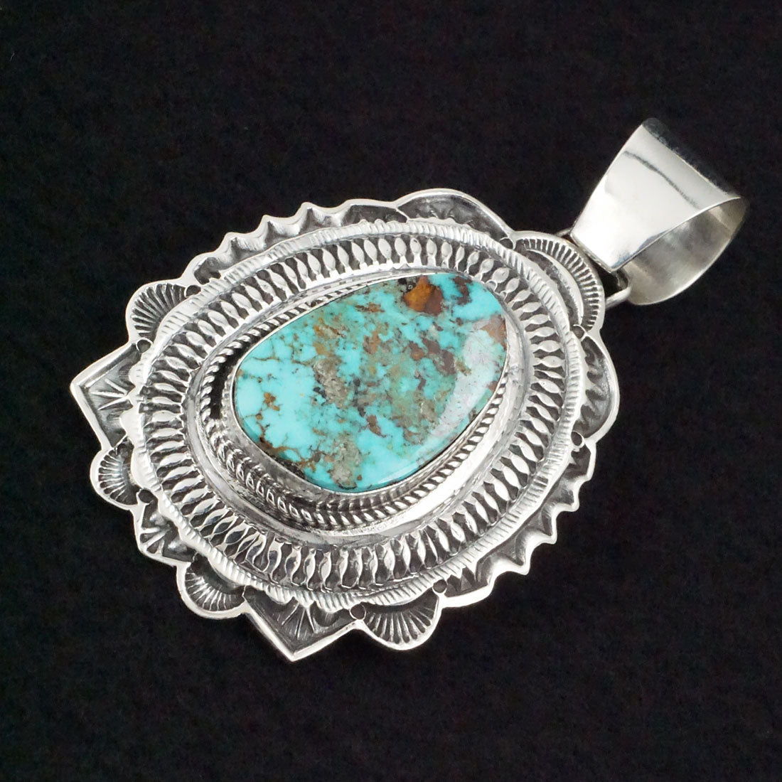 Leonard Maloney Turquoise & Sterling Silver Pendant