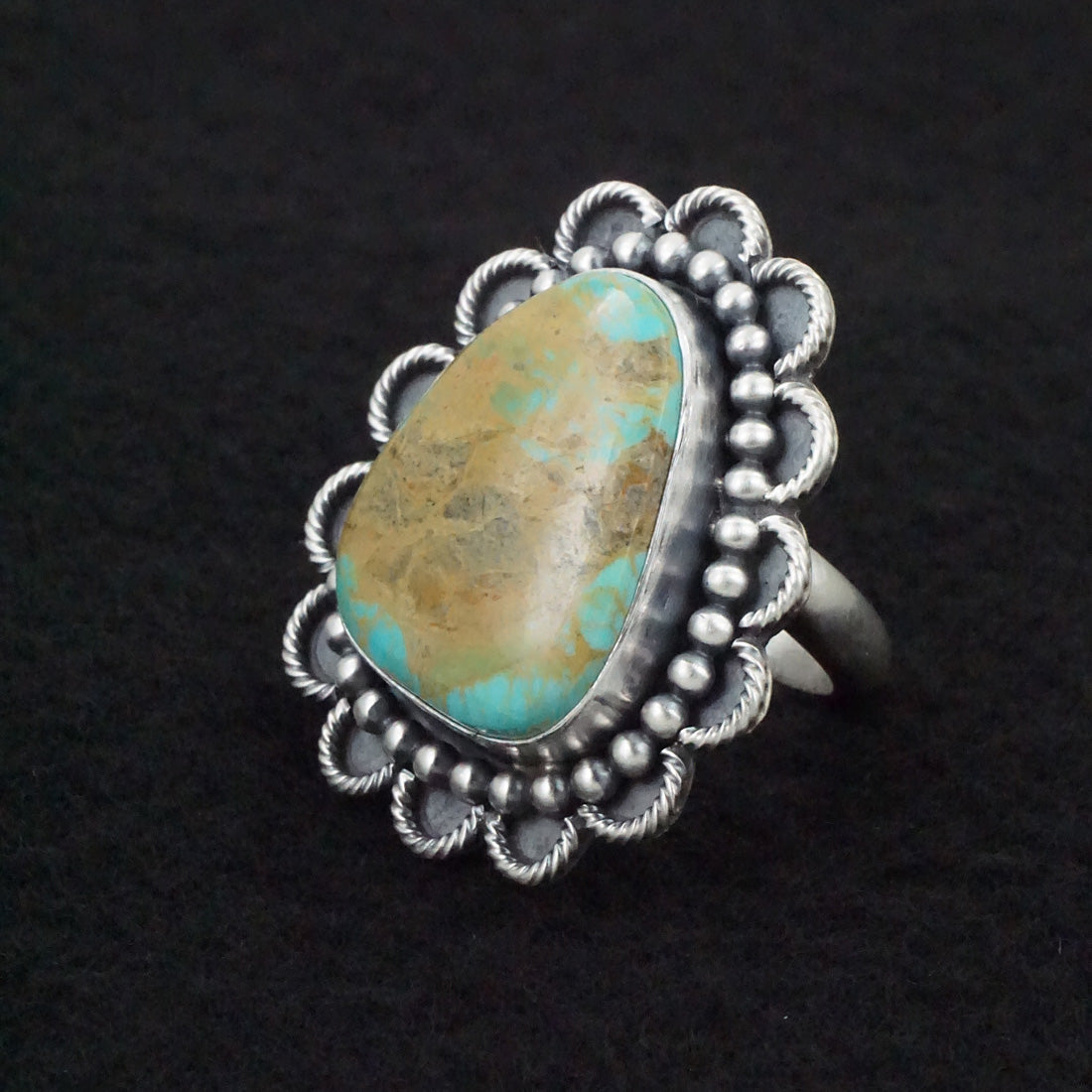 Jameson Garcia Turquoise & Sterling Silver Ring Adjustable