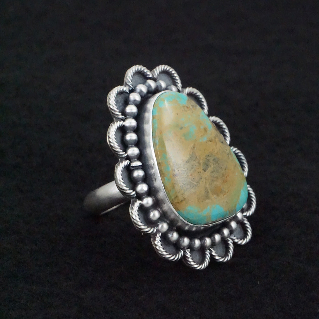 Jameson Garcia Turquoise & Sterling Silver Ring Adjustable