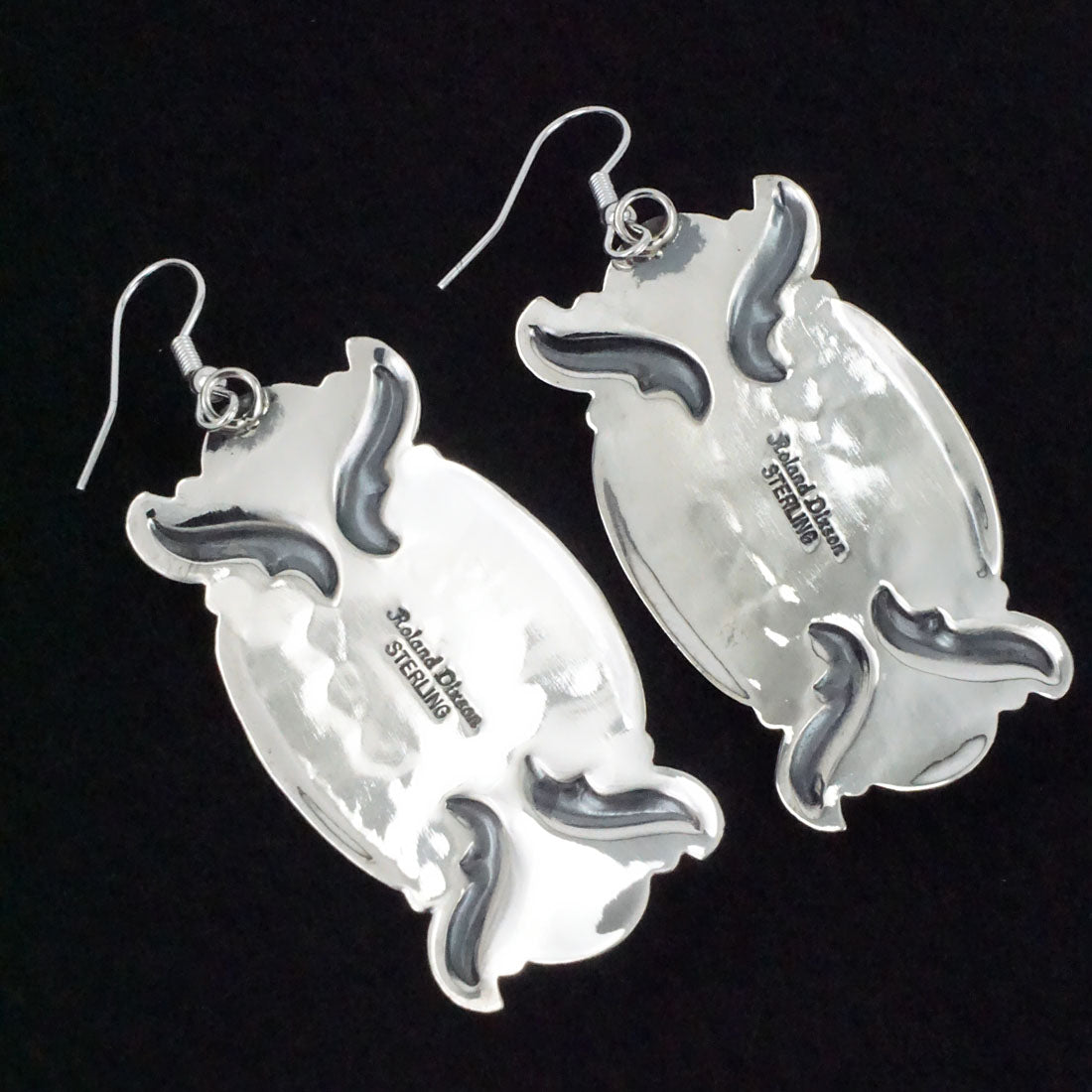 Roland Dixson Spiny Oyster & Sterling Silver Earrings