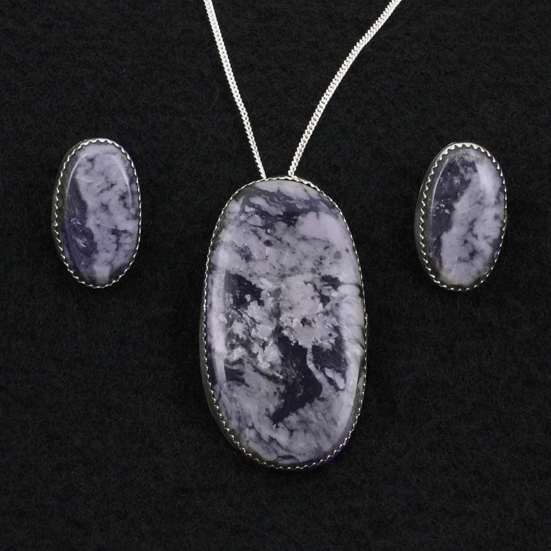 Murray Hannaweeka Morado & Sterling Silver Necklace Set