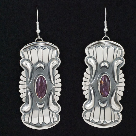 Roland Dixson Spiny Oyster & Sterling Silver Earrings