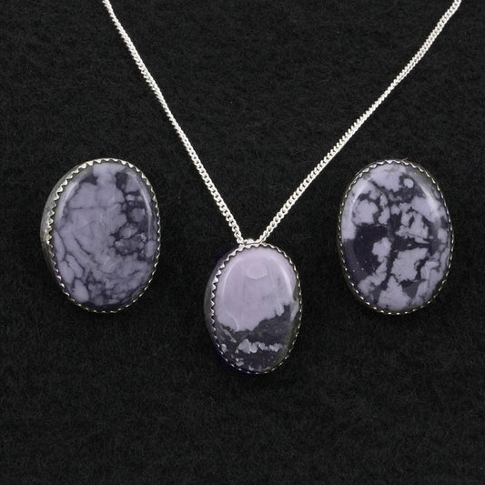 Murray Hannaweeka Morado & Sterling Silver Necklace Set