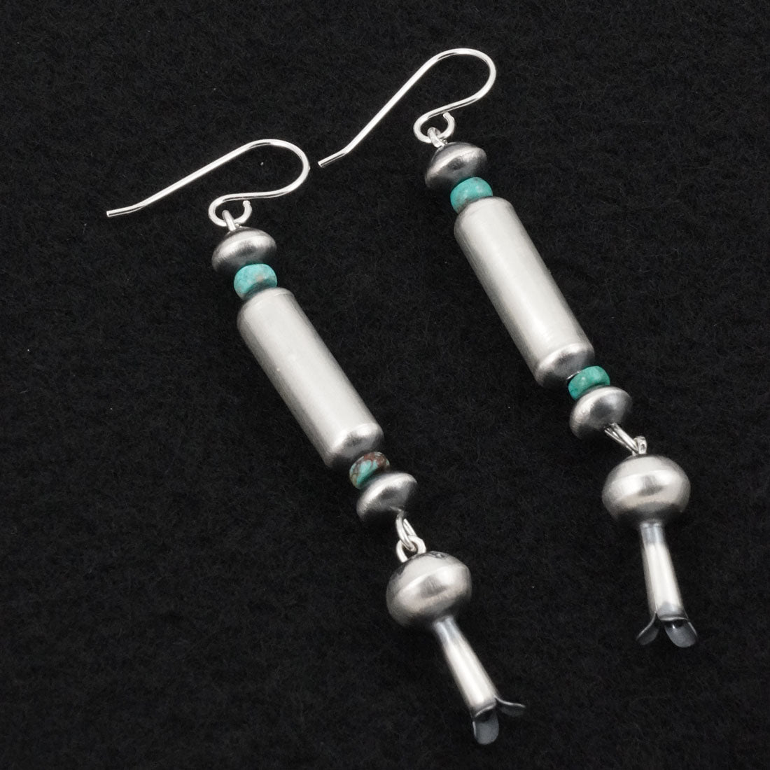 Tonisha Haley Turquoise & Sterling Silver Navajo Pearl Earrings