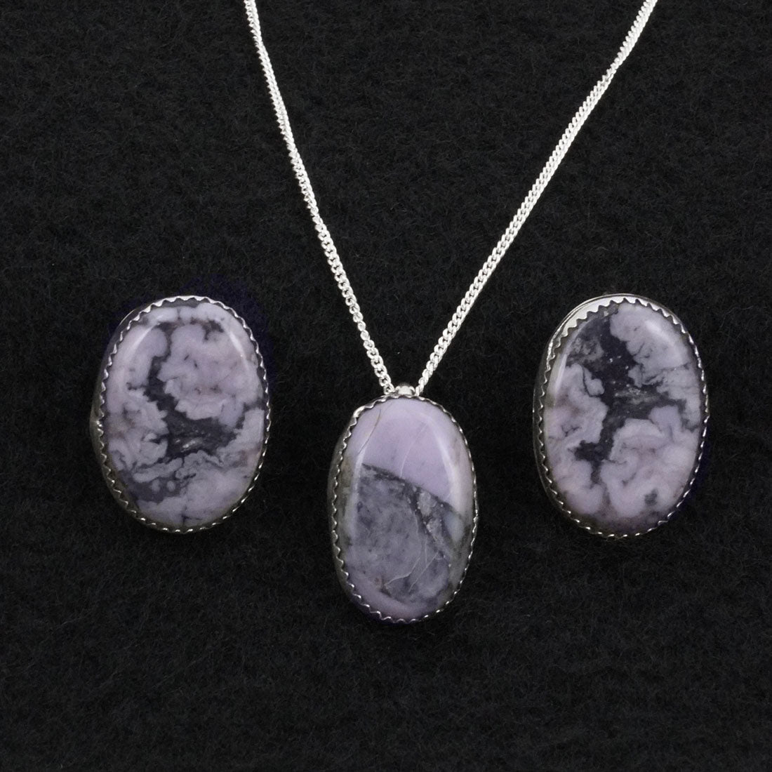 Murray Hannaweeka Morado & Sterling Silver Necklace Set