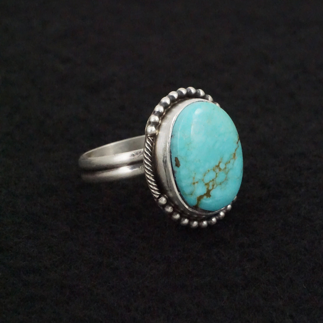 Jameson Garcia Turquoise & Sterling Silver Ring Adjustable