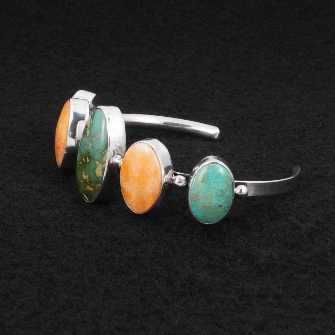 Paul Largo Turquoise, Spiny Oyster & Sterling Silver Bracelet
