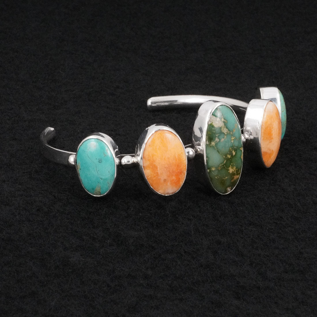 Paul Largo Turquoise, Spiny Oyster & Sterling Silver Bracelet