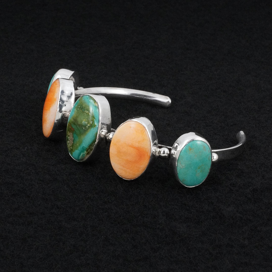 Paul Largo Turquoise, Spiny Oyster & Sterling Silver Bracelet