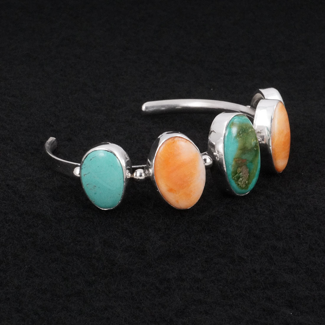 Paul Largo Turquoise, Spiny Oyster & Sterling Silver Bracelet