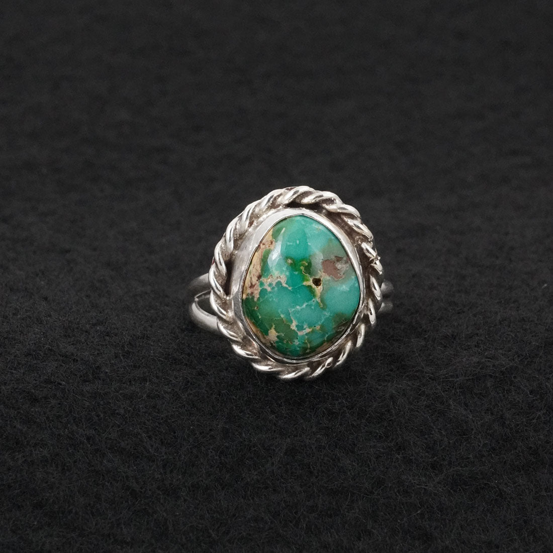 Antwone Brown Turquoise & Sterling Silver Ring Size Adj.