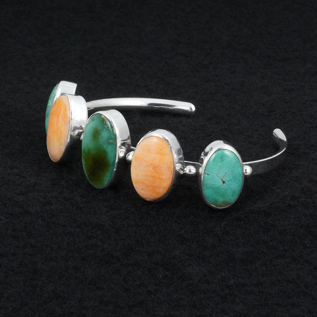Paul Largo Turquoise, Spiny Oyster & Sterling Silver Bracelet