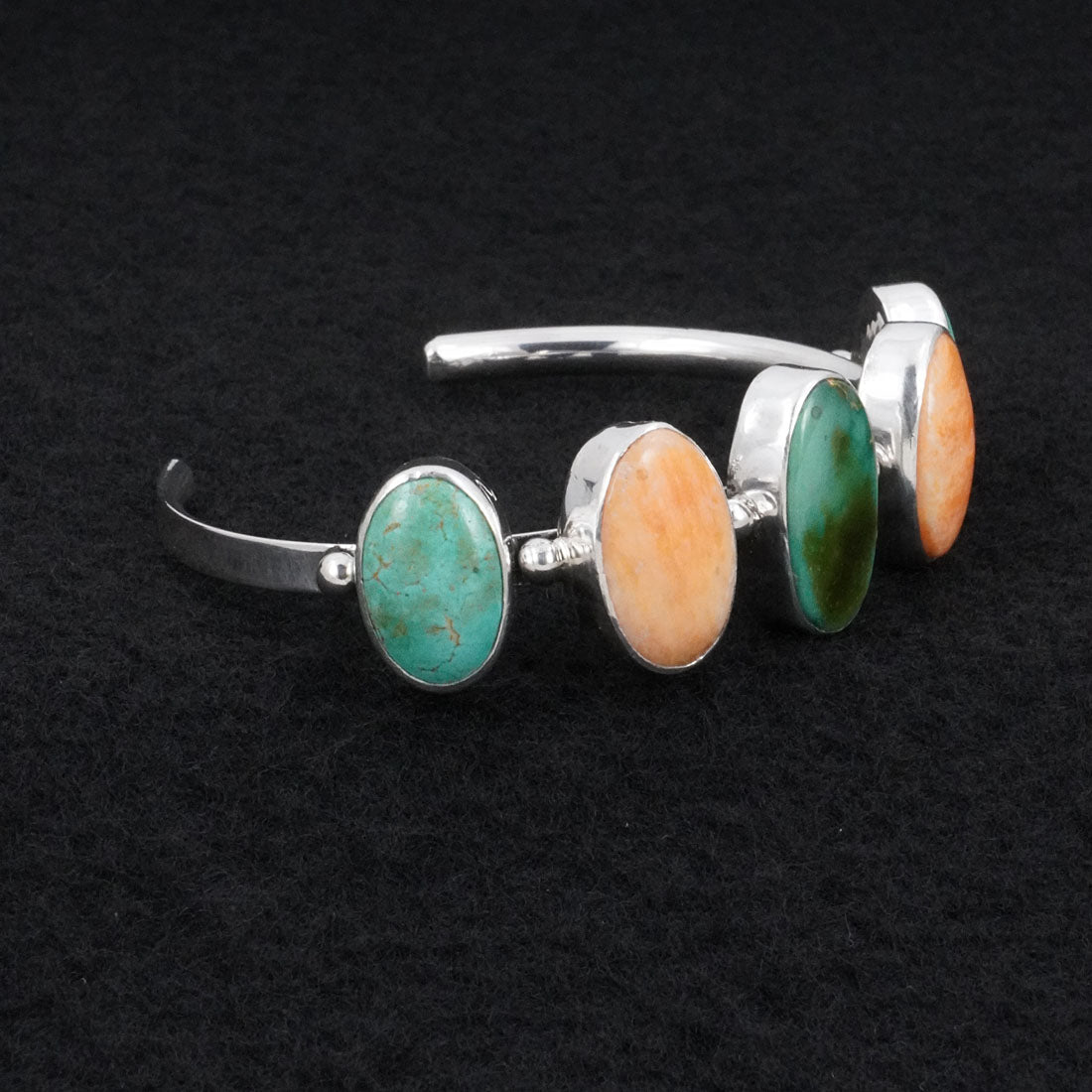 Paul Largo Turquoise, Spiny Oyster & Sterling Silver Bracelet